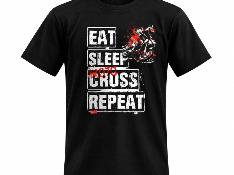 Koszulka EAT-SLEEP-CROSS Czarna