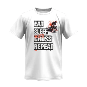 Koszulka EAT-SLEEP-CROSS Biała